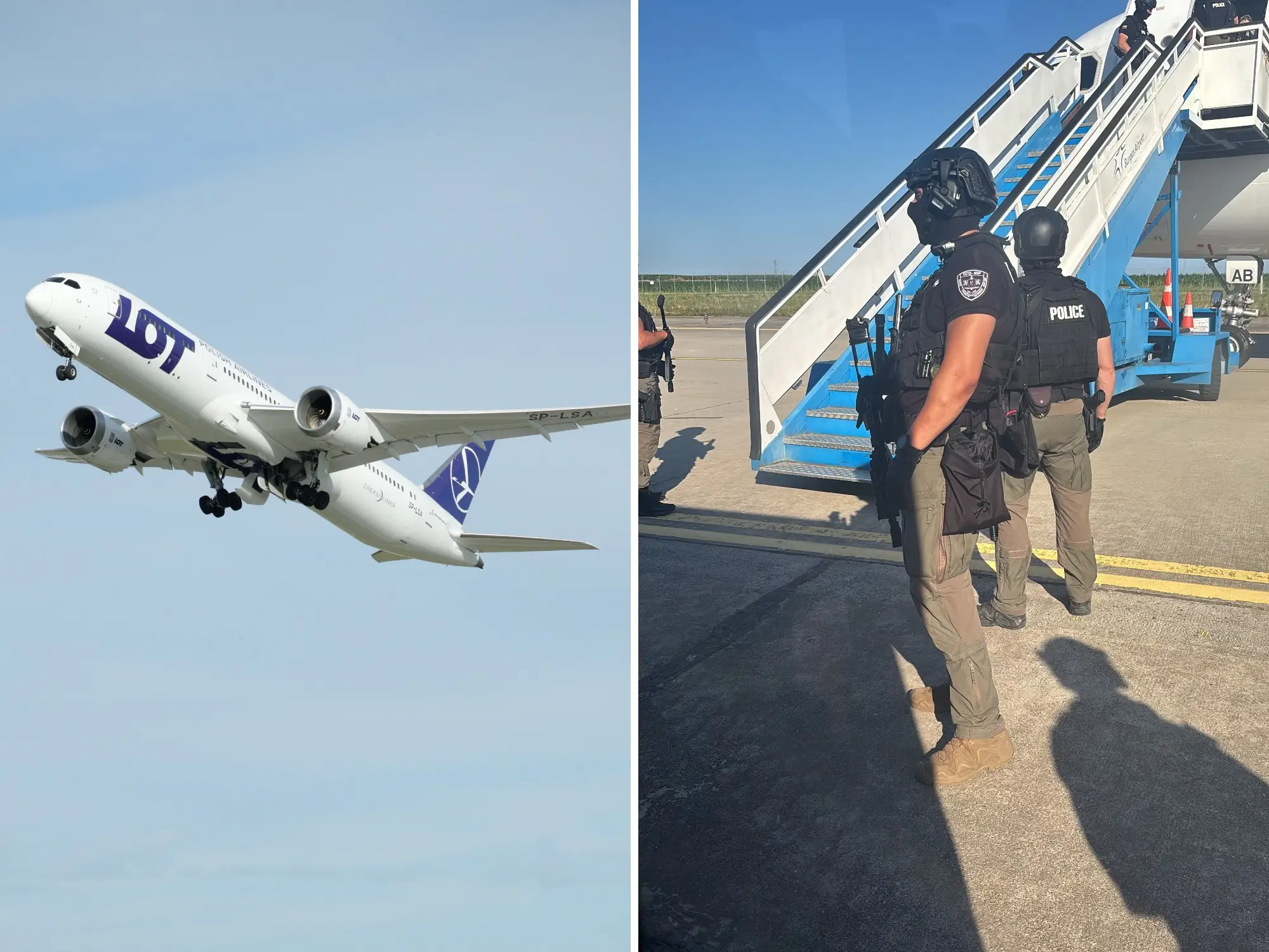 A LOT Polish Airlines flight was diverted to Bulgaria after a hijack alert was unintentionally triggered.