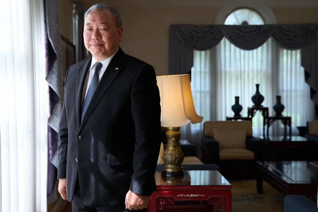 Taiwan's top diplomat in Washington, Alexander Yui Tah-ray poses for a portrait, Wednesday, June 17, 2026, at the Twin Oaks Estate in Washington. 