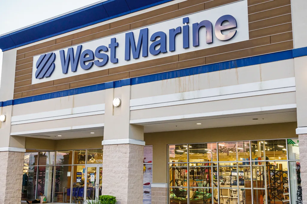 Exterior of a West Marine store.