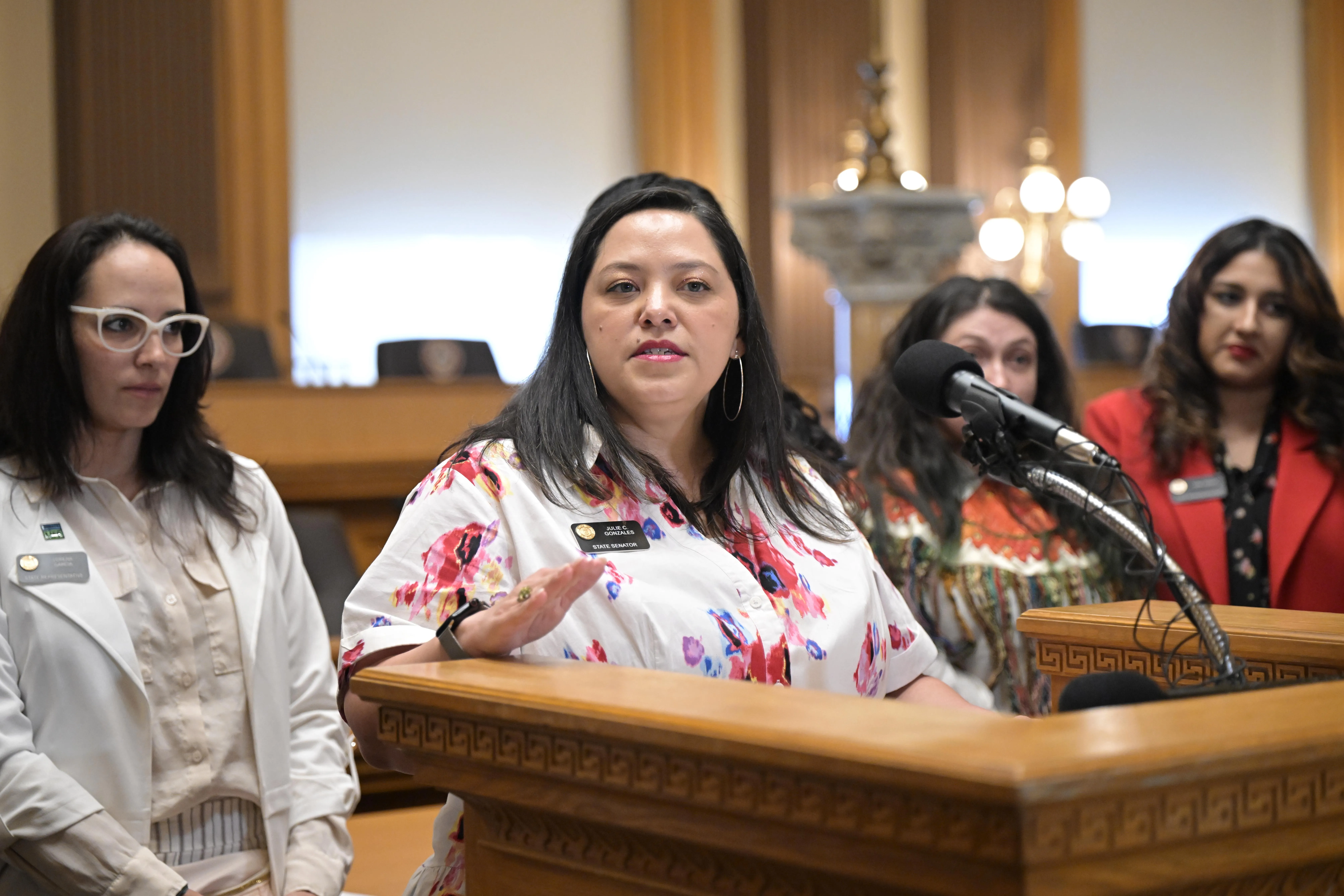 Sen. Julie Gonzales in the Colorado State Capitol building