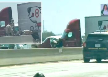 Deadly big rig horror as Target semi crosses into oncoming traffic on SoCal freeway