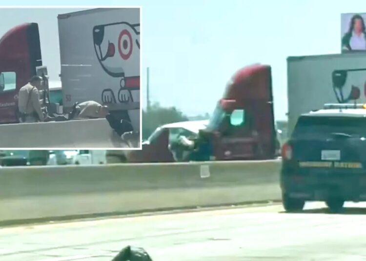 Deadly big rig horror as Target semi crosses into oncoming traffic on SoCal freeway