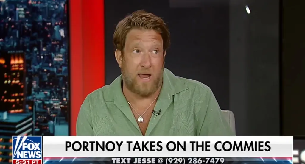 Dave Portnoy on Fox News with the caption 