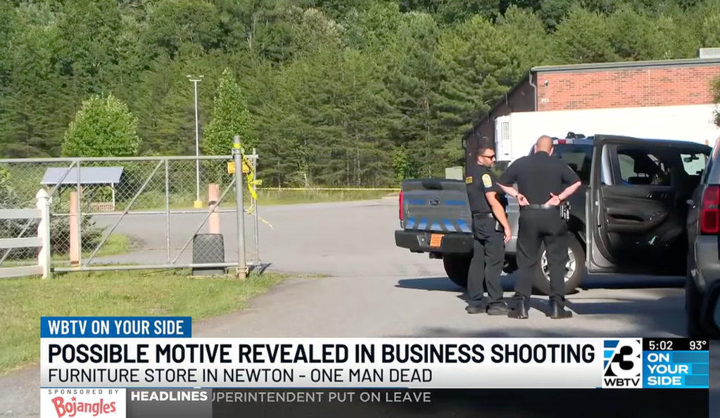 Police investigate the scene of the shooting at the Old Hickory Tannery, where Arguelles and Black were co-owners of the business.