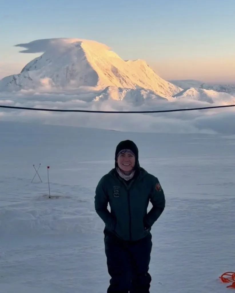 Robin Pendery poses for a photo in front of Mount McKinley in an undated photo.