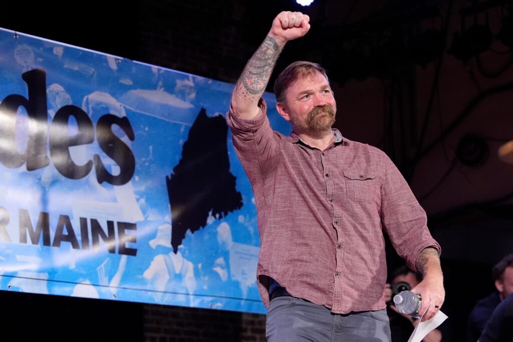 Graham Platner says his past has been ‘weaponized’ at rally in Maine