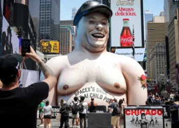 Elon Musk lampooned with giant inflatable effigy in the middle of Times Square: reports