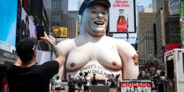 Elon Musk lampooned with giant inflatable effigy in the middle of Times Square: reports