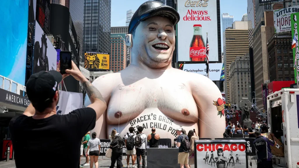 Elon Musk lampooned with giant inflatable effigy in the middle of Times Square: reports