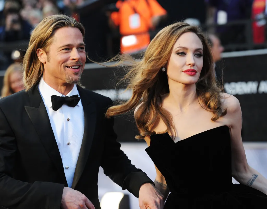 Brad Pitt and Angelina Jolie arriving at the 84th Annual Academy Awards.