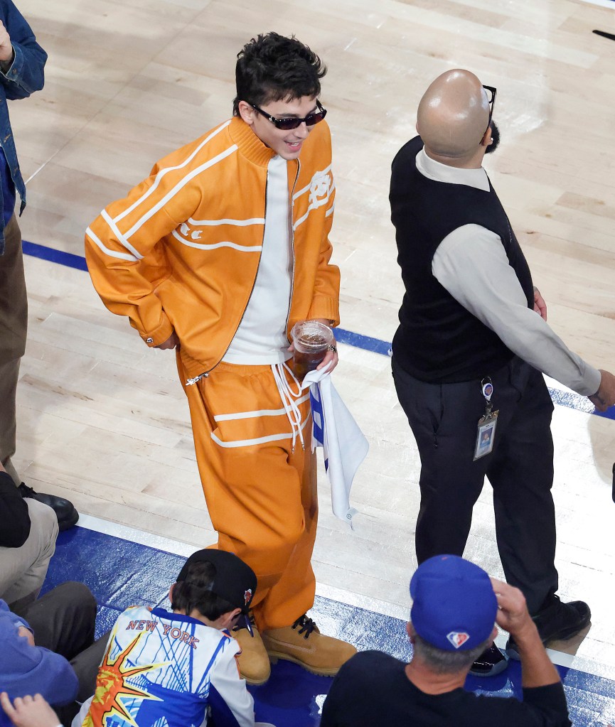 Timothee Chalamet at the NBA Finals Game 3.