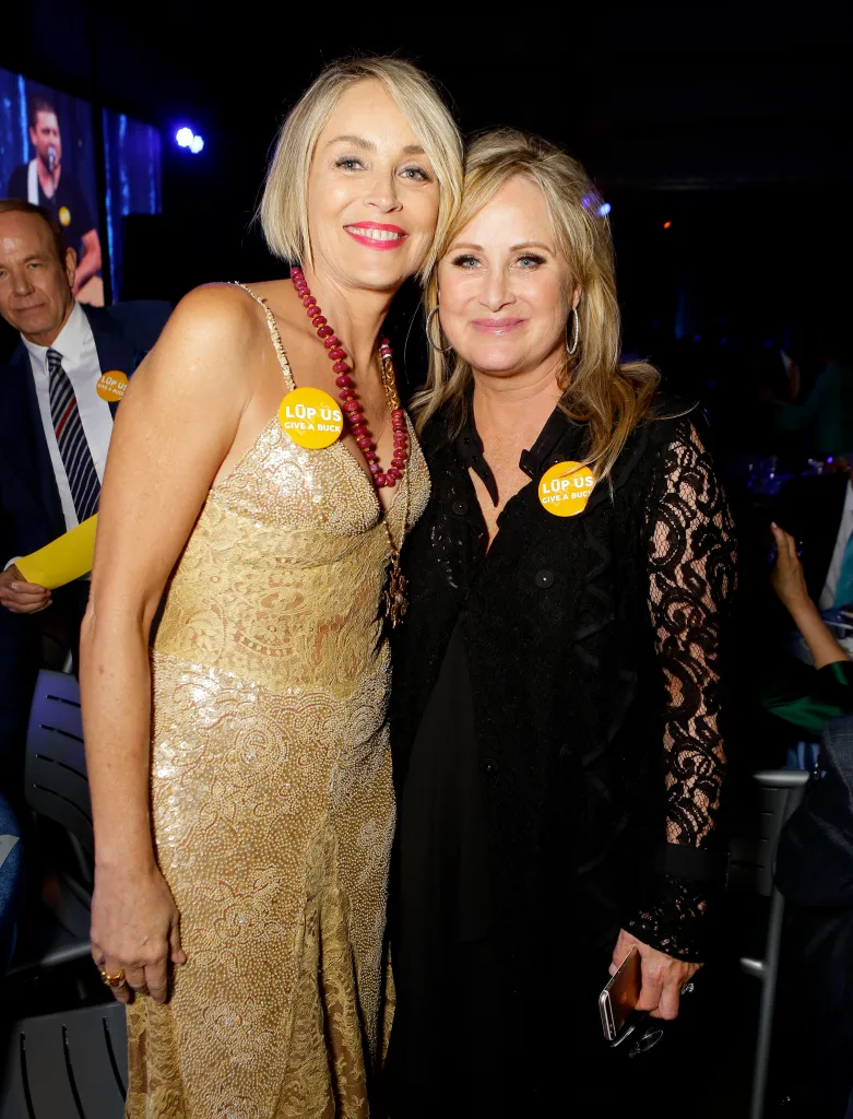Sharon Stone and Kelly Stone at Lupus LA's Orange Ball: Rocket to a Cure.