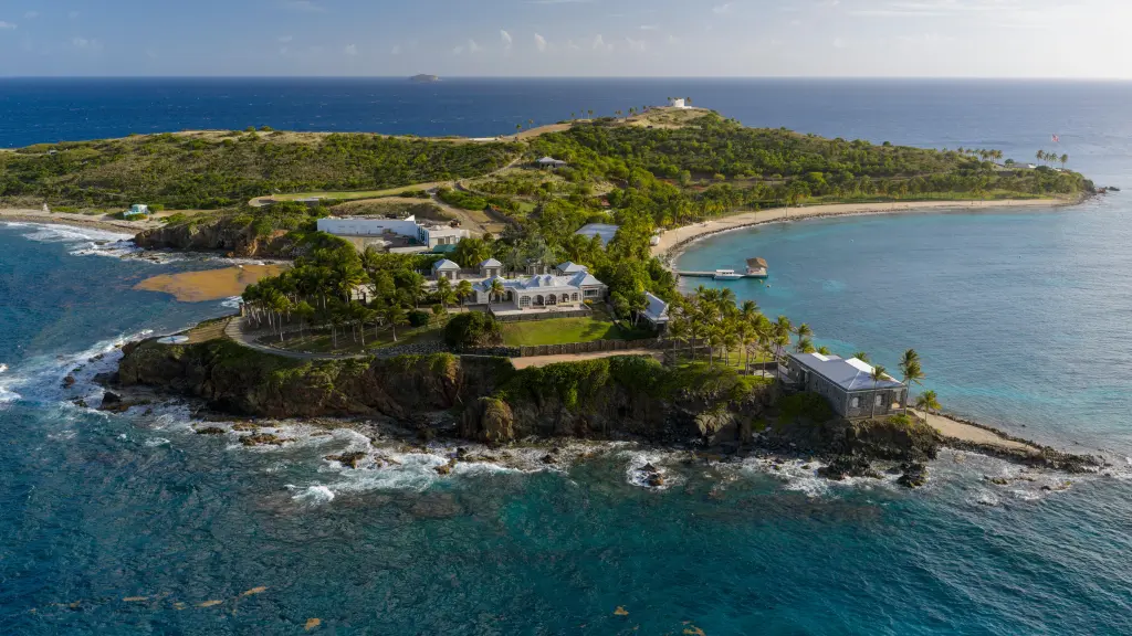 An aerial view of Epstein's Island 