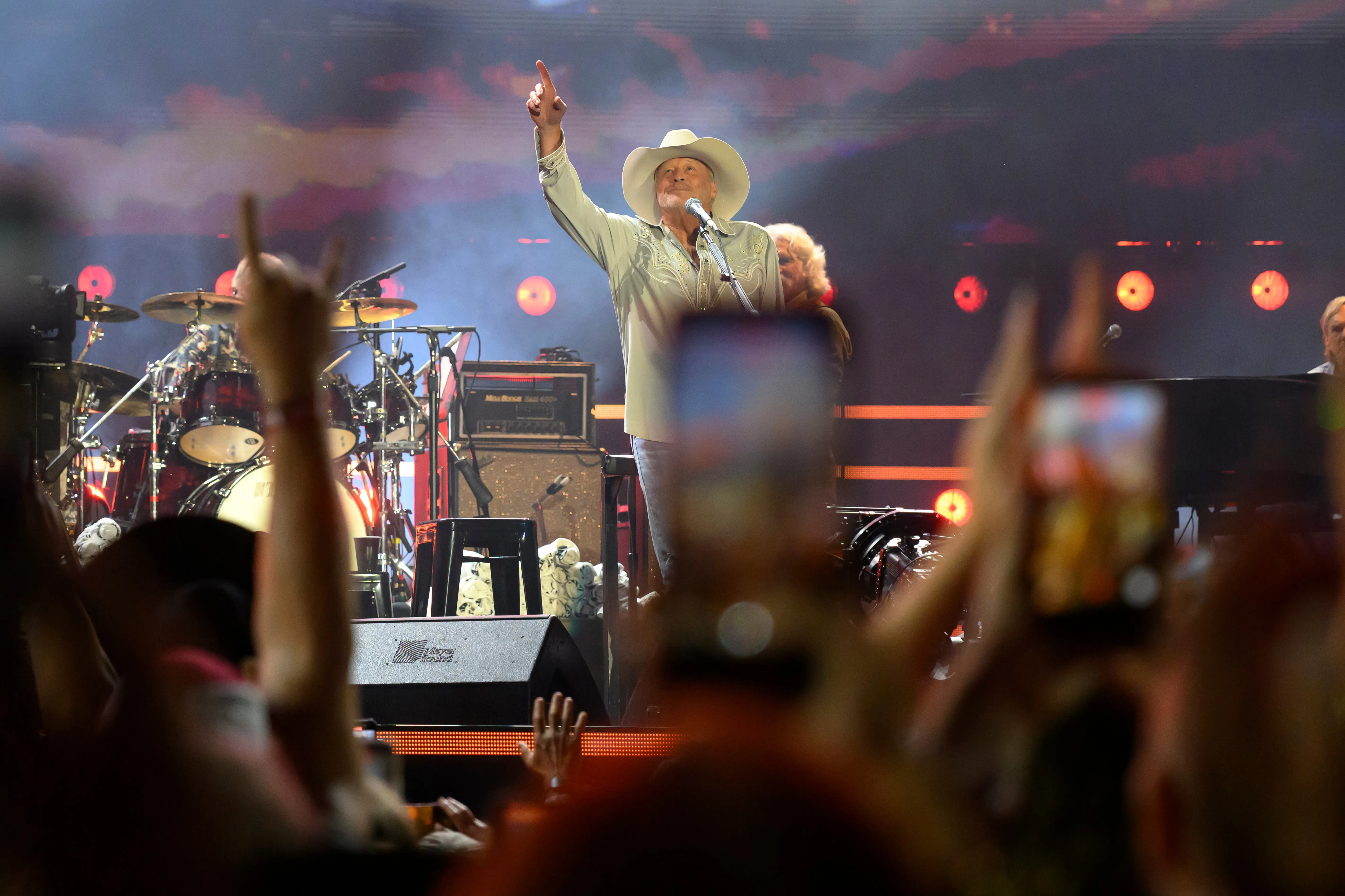 During the concert Jackson made it a point to walk from side to side of the stage, greeting each section while championing his band and the power of “real country music.”