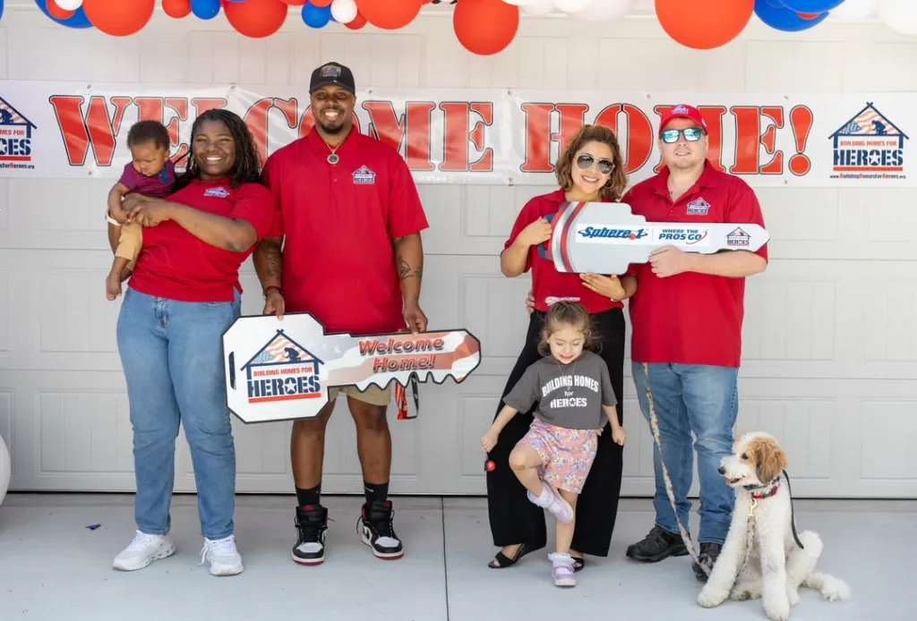 America's wounded, struggling veterans get brand-new homes built by Florida teens Army Specialist Rajae Jones and U.S. Army Sergeant James Tabares and their families receive mortgage-free homes from Building Homes for Heroes on May 14, 2026.