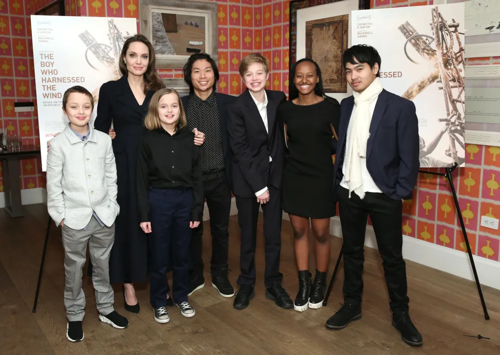 Angelina Jolie and her six children attend 