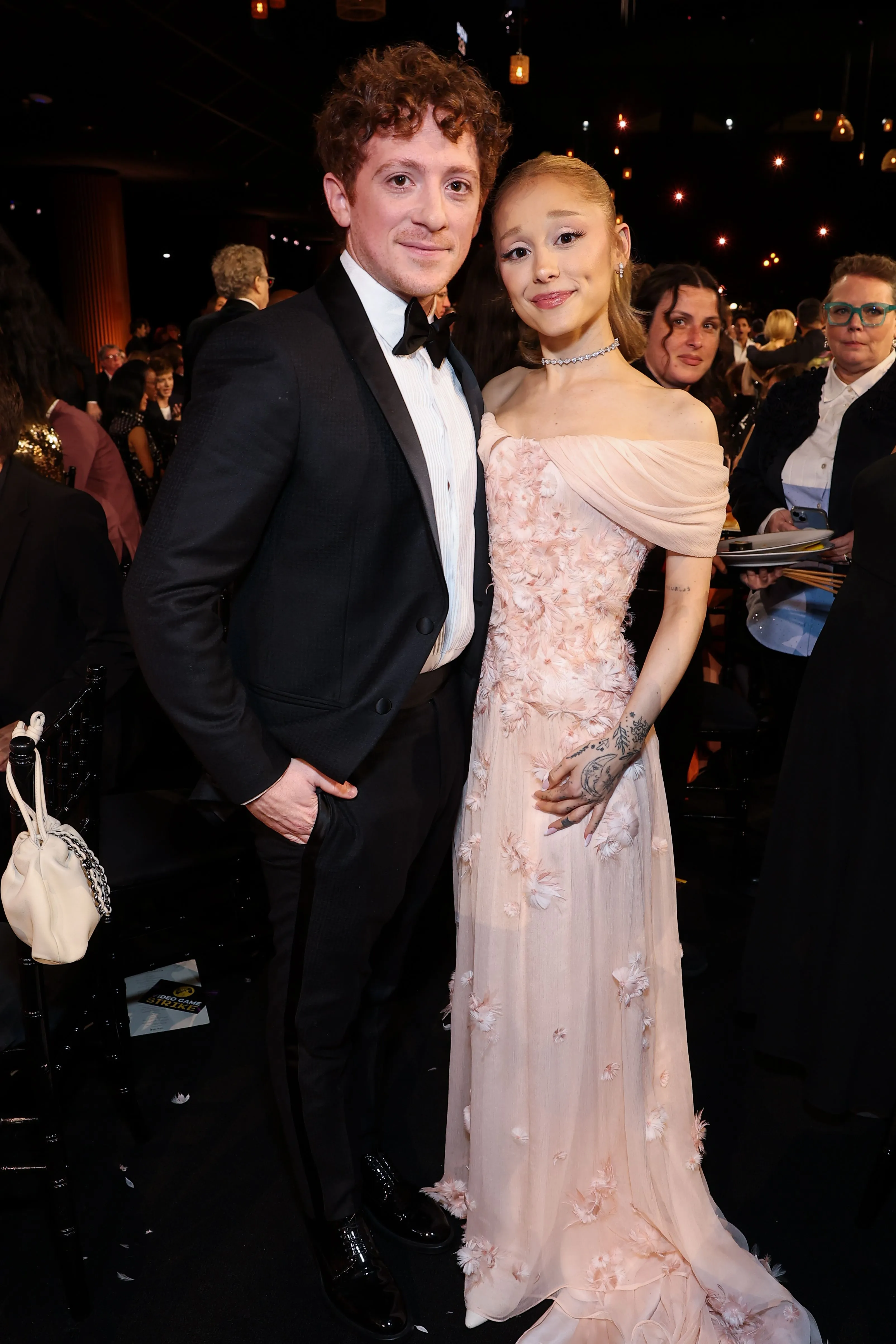 Ariana Grande and Ethan Slater at the 31st Annual Screen Actors Guild Awards.