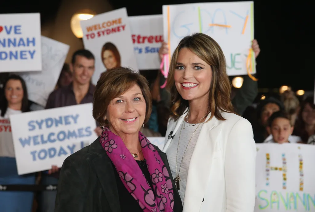 Savannah Guthrie with her mother Nancy Guthrie during a production break of NBC's 