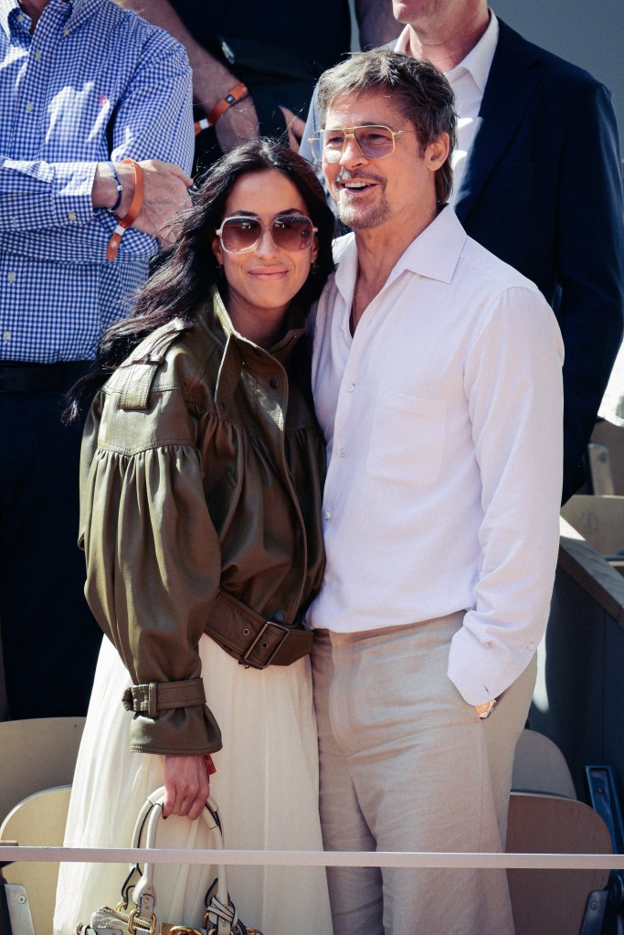 Brad Pitt and Ines De Ramon attending the French Open.