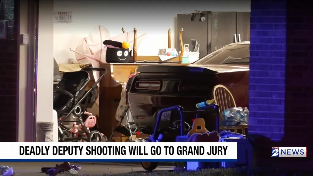 A car sits inside the garage where Mendoza was shot after a police chase after midnight on June 1, 2026.