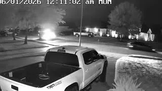 Home security cameras captured a sheriff's deputy chasing a car down a street just before the early morning shooting.