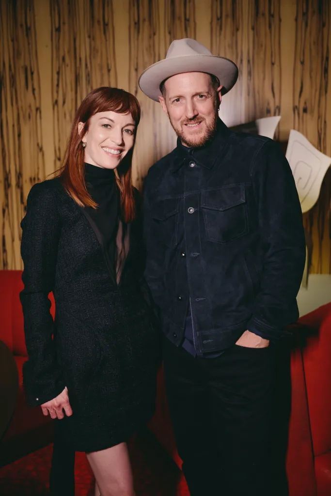 Britt Lower and Kenna Kennor smiling at the after-party for the premiere of 