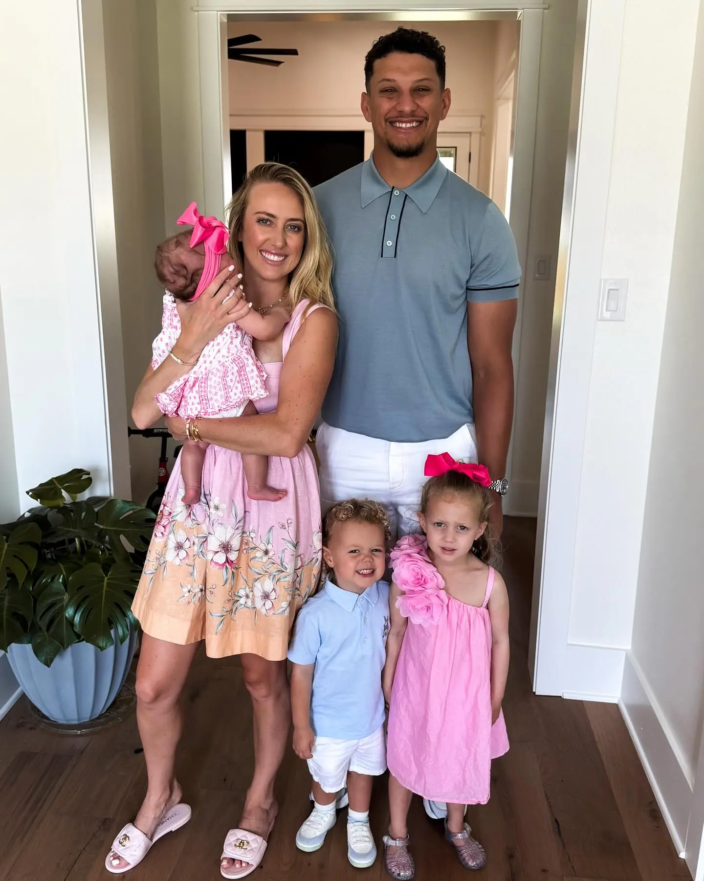 Brittany Mahomes and Patrick with their children.