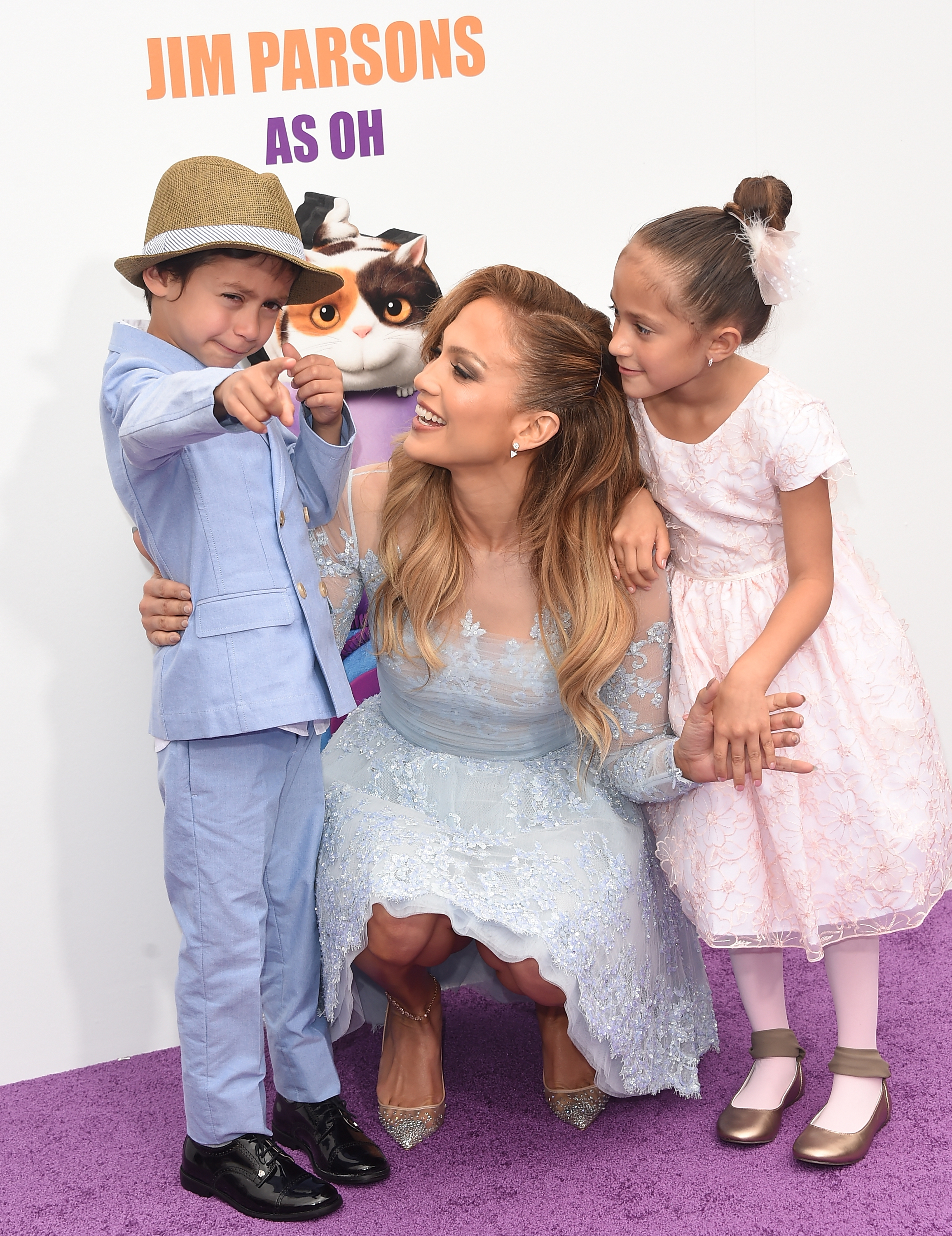 Jennifer Lopez with her twins, Maximilian and Emme, at the 