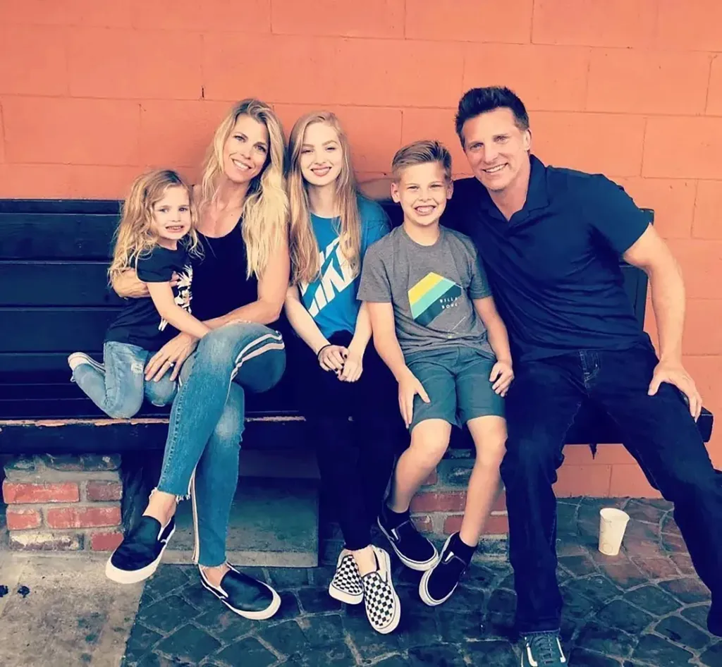 Steve Burton with his ex-wife Sheree Gustin and their three children.