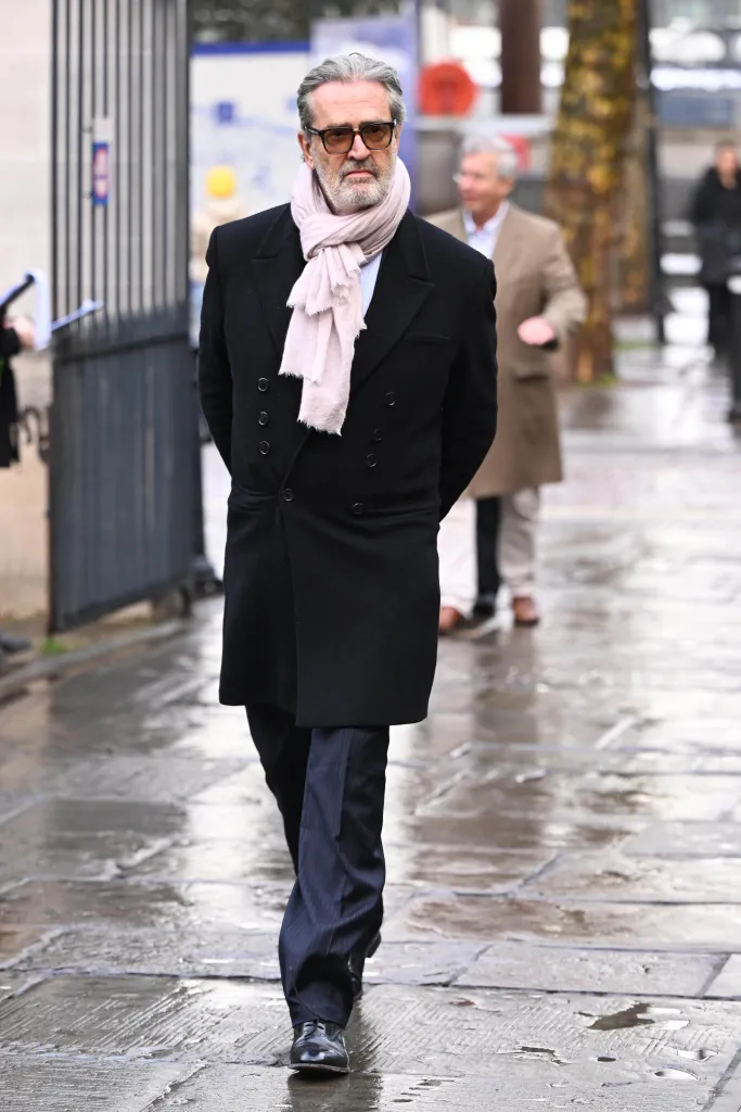Rupert Everett arriving at Dame Jilly Cooper's memorial service.