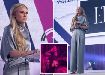 Erika Kirk won’t let heckler ruin Turning Point summit speech as she wows crowd with clapback