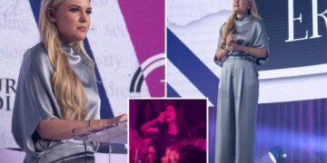 Erika Kirk won’t let heckler ruin Turning Point summit speech as she wows crowd with clapback