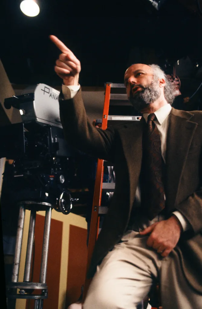 Director James Burrows points on set of 