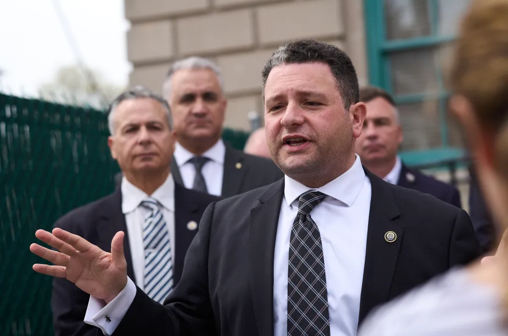 City Council candidate, Frank Morano, speaks during a Pro-Law Enforcement Press Conference