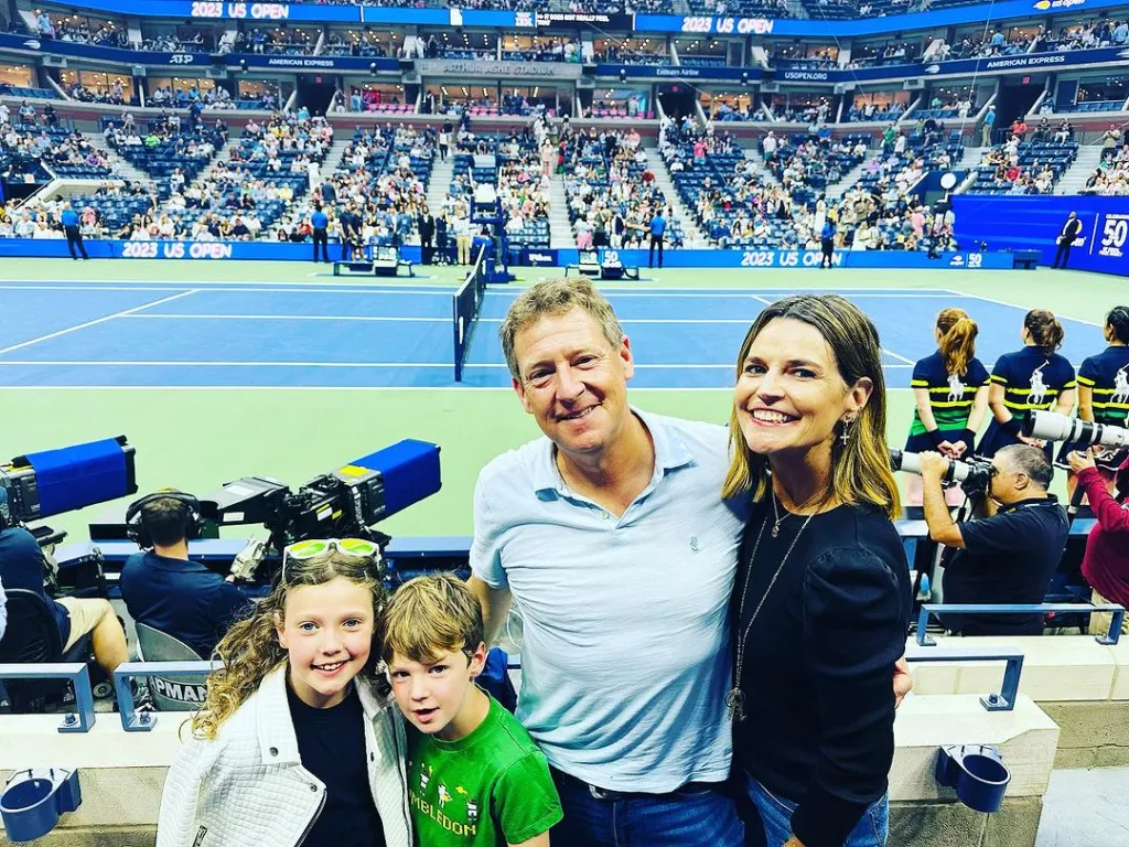Savannah Guthrie with her family at the 2023 US Open.