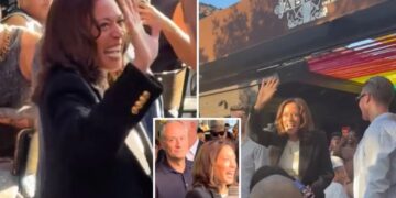 Kamala Harris briefly reemerges from political wilderness at notorious LA gay bar The Abbey