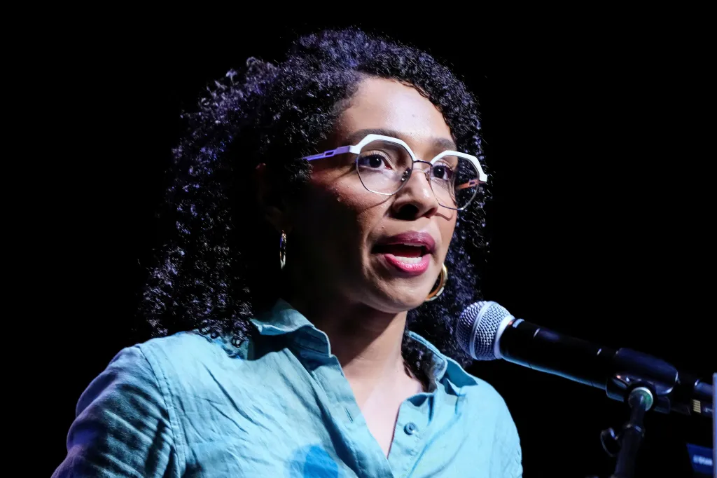Congressional candidate Darializa Avila Chevalier speaking at a Get Out the Vote rally in Brooklyn, New York.