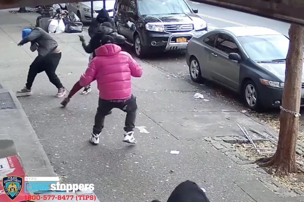 Two men opening fire on each other on St. Ann's Avenue in the Bronx.
