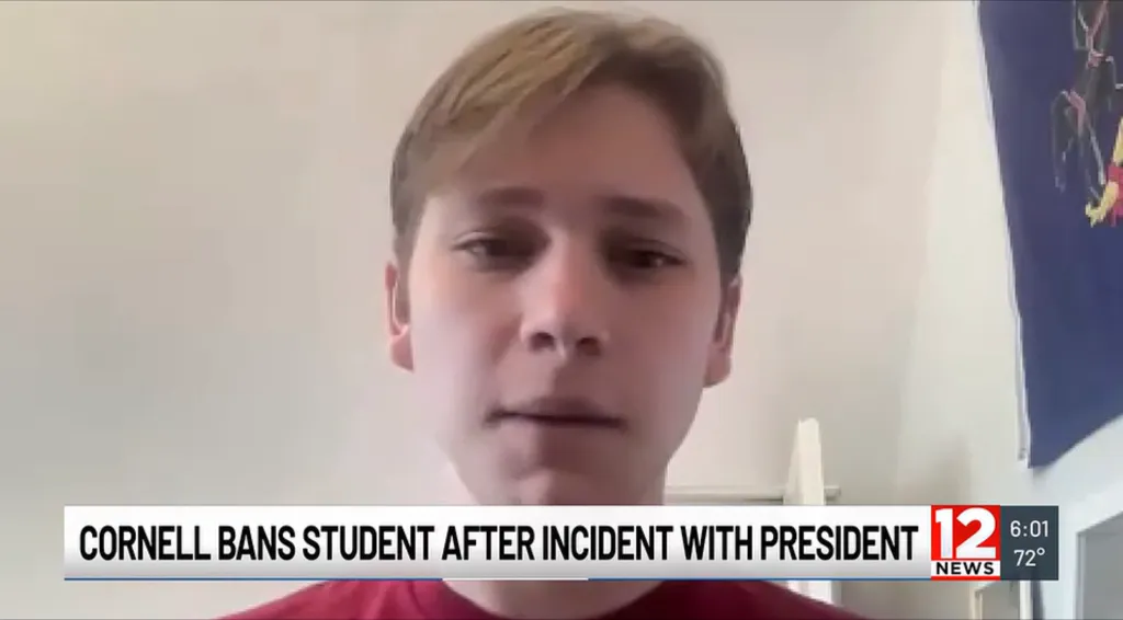 Aiden Vallecillo was banned from Cornell events for a year after being issued the ban on May 28, 2026.