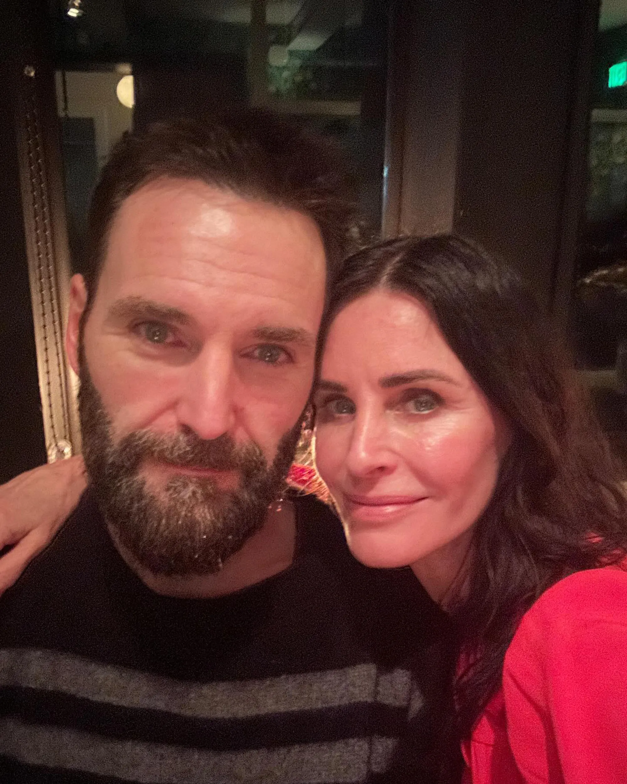 Courteney Cox and Johnny McDaid posing for a selfie.