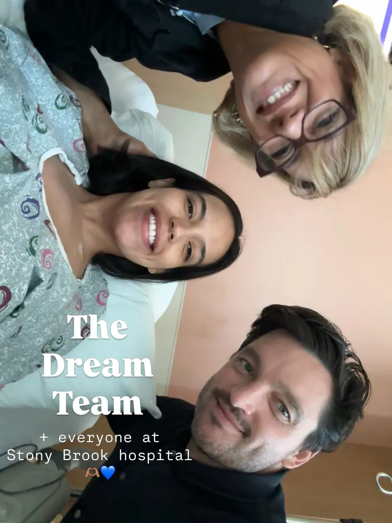 Danielle Olivera and two other people smiling at the camera, captioned 