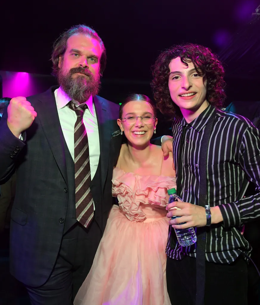 David Harbour, Millie Bobby Brown, and Finn Wolfhard at the 