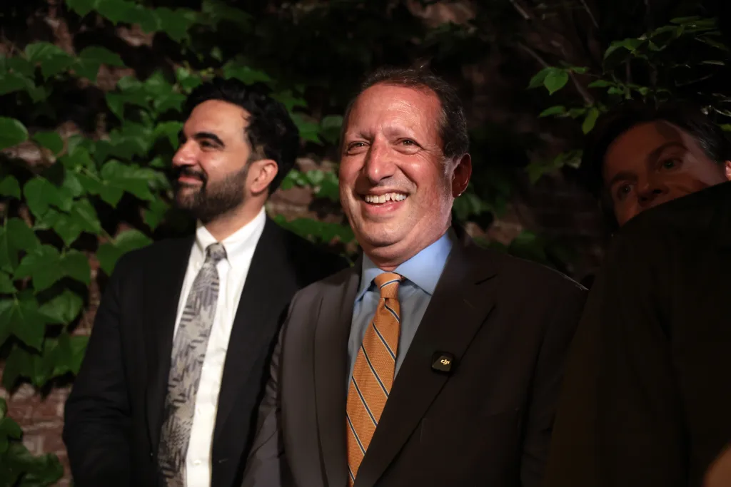 Brad Lander smiles at a primary night event.