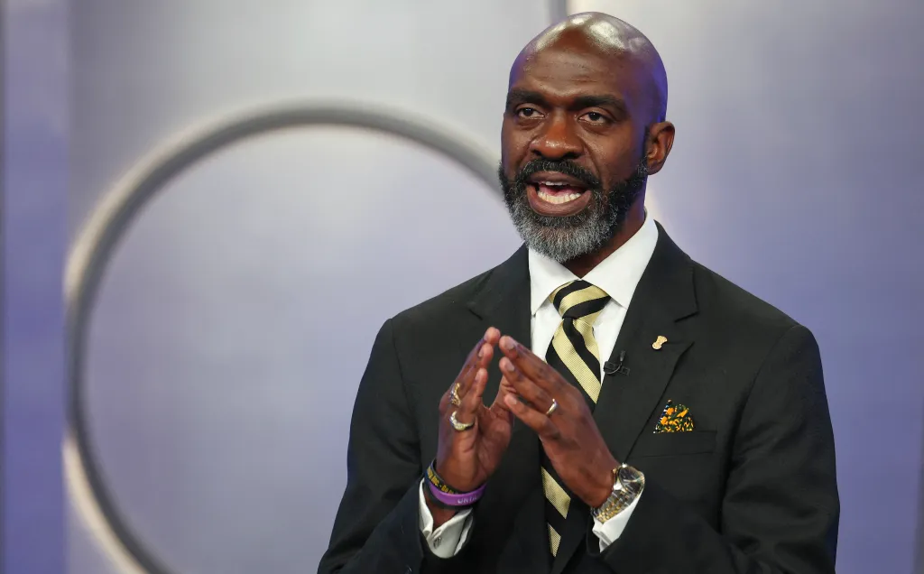 Democratic mayoral candidate Michael Blake speaks during a debate.