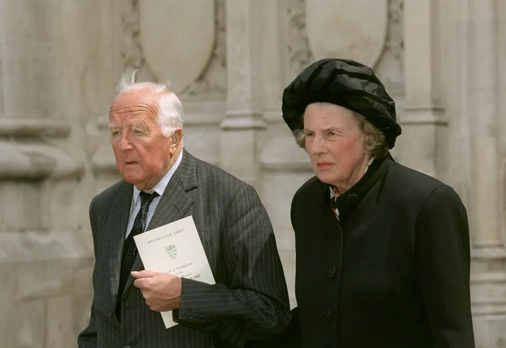 The Duke and Duchess of Grafton leaving Westminster Abbey.