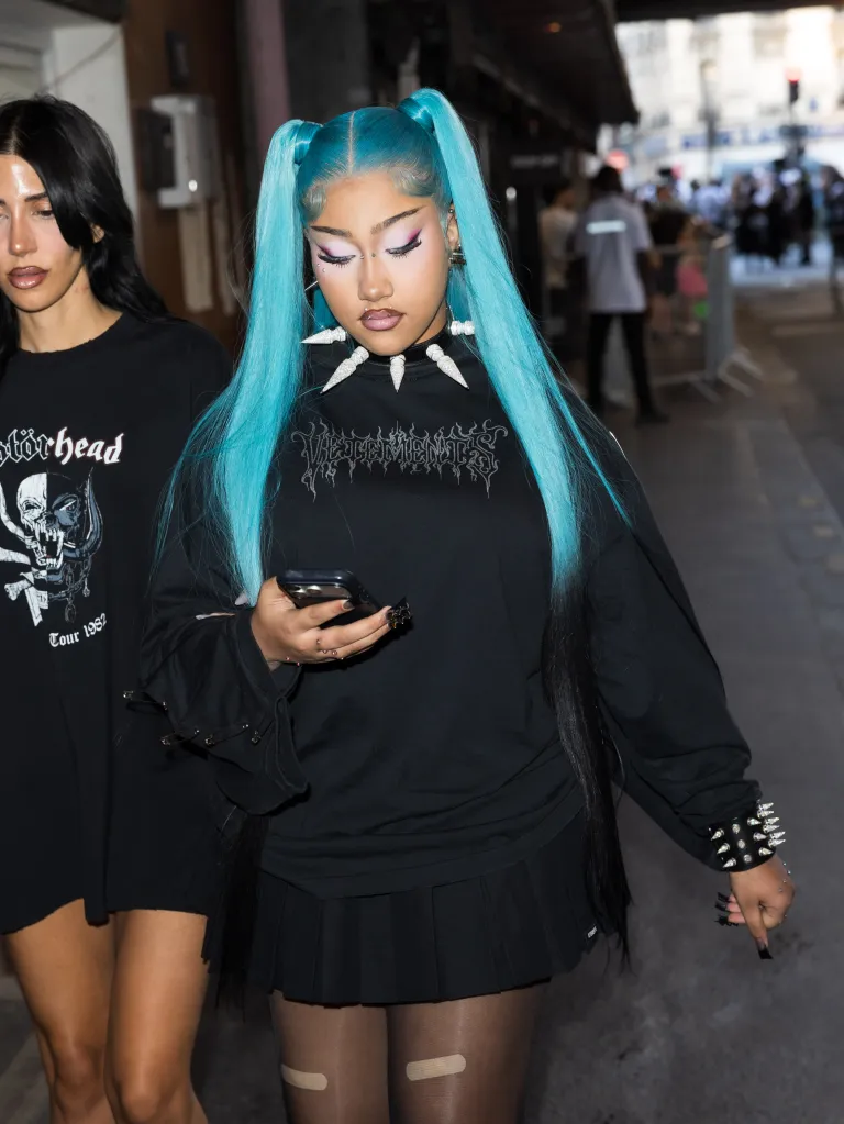 North West at Vetements Menswear Spring/Summer 2027 show during Paris Fashion Week.