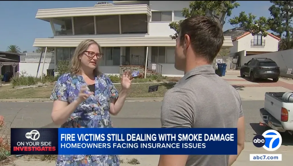 Elissa Ashwood describing her lengthy dispute with her insurer to a reporter.