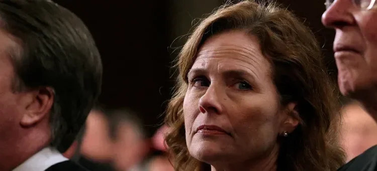 Justice Amy Coney Barrett might have hinted at how she’ll swing on Trump’s legal battles