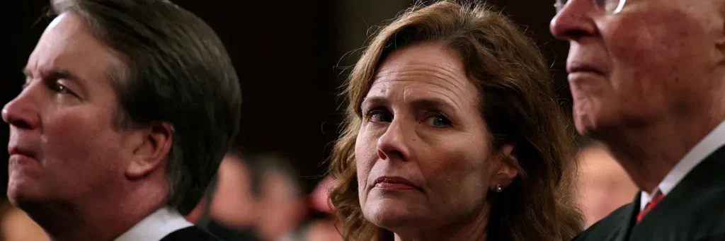Justice Amy Coney Barrett might have hinted at how she’ll swing on Trump’s legal battles