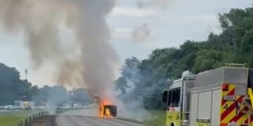 Trailer carrying fireworks catches fire, explodes on Tennessee highway in insane video